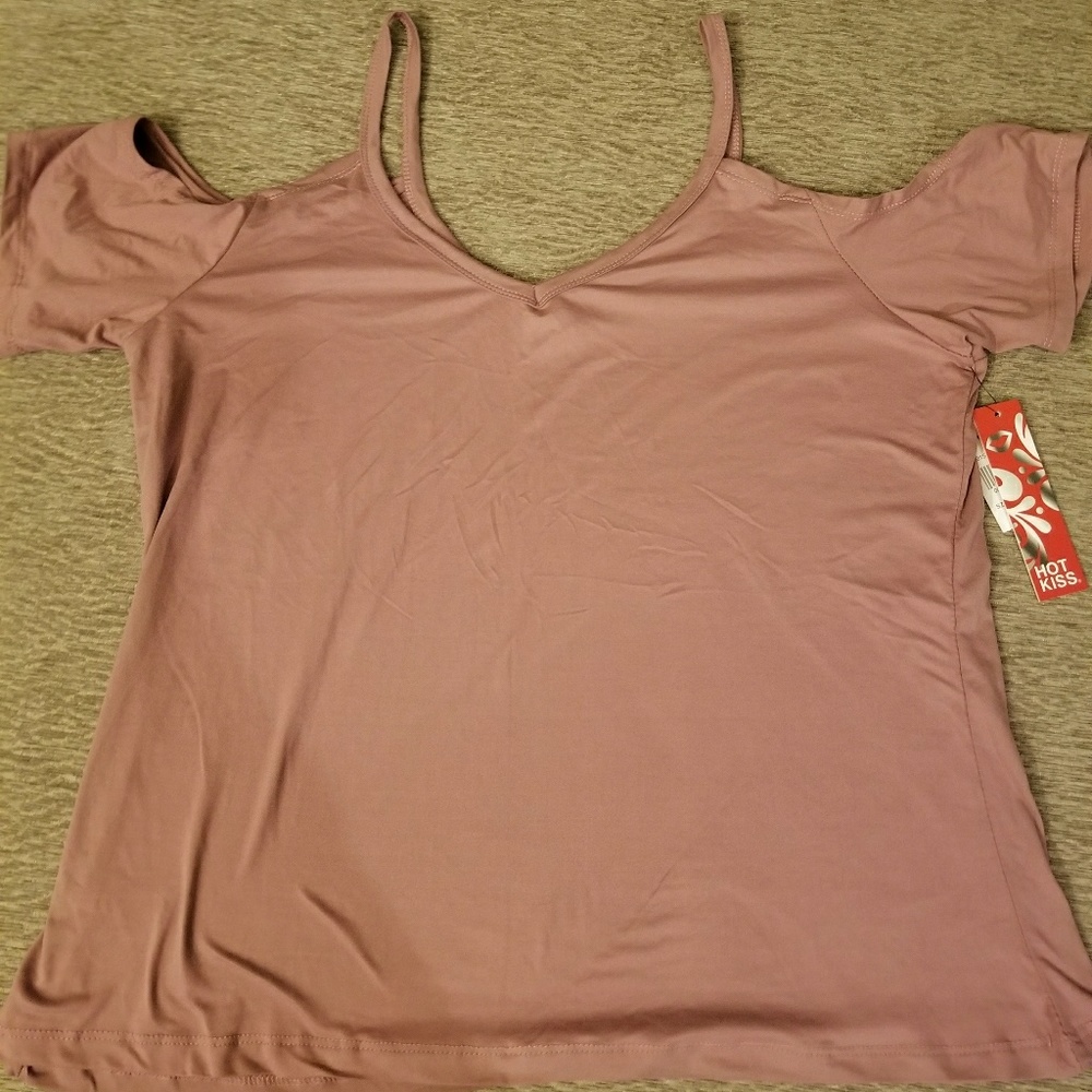 Mauve cold shoulder Top
